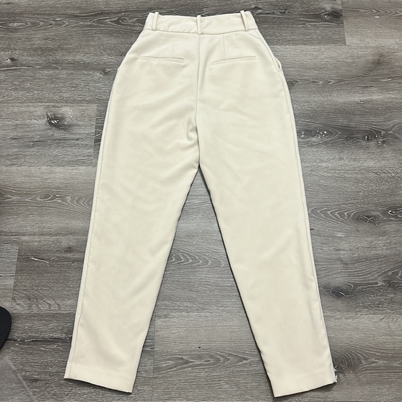 Zara Hight Waisted Cream Business Causal Pants - Picture 6 of 7